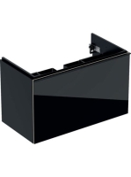 Geberit Acanto alsó szekrény mosdóhoz, egy fiókkal egy belső fiókkal 90 cm matt fekete/fényes fekete üveg (500.612.16.1)
