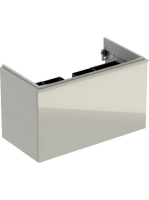 Geberit Acanto alsó szekrény mosdóhoz, egy fiókkal egy belső fiókkal 90 cm matt homokszürke/fényes homokszürke üveg (500.612.JL.2)