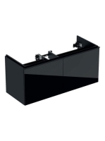 Geberit Acanto alsó szekrény dupla mosdóhoz, két fiókkal 120 cm matt fekete/fényes fekete üveg (500.613.16.1)