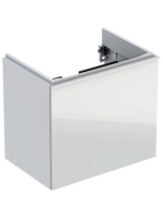 Geberit Acanto alsó szekrény mosdóhoz, egy fiókkal egy belső fiókkal rövidített kivitel 60 cm magasfényű fehér/fényes fehér üveg (500.614.01.2)