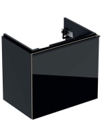 Geberit Acanto alsó szekrény mosdóhoz, egy fiókkal egy belső fiókkal rövidített kivitel 60 cm matt fekete/fényes fekete üveg (500.614.16.1)