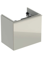 Geberit Acanto alsó szekrény mosdóhoz, egy fiókkal egy belső fiókkal rövidített kivitel 60 cm matt homokszürke/fényes homokszürke üveg (500.614.JL.2)