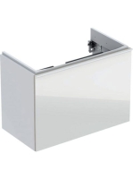 Geberit Acanto alsó szekrény mosdóhoz, egy fiókkal egy belső fiókkal rövidített kivitel 75 cm magasfényű fehér/fényes fehér üveg (500.615.01.2)