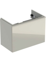 Geberit Acanto alsó szekrény mosdóhoz, egy fiókkal egy belső fiókkal rövidített kivitel 75 cm matt homokszürke/fényes homokszürke üveg (500.615.JL.2)
