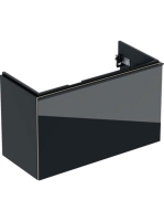 Geberit Acanto alsó szekrény mosdóhoz, egy fiókkal egy belső fiókkal rövidített kivitel 90 cm matt láva/fényes láva üveg (500.616.JK.2)