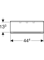 Geberit Acanto fali polc 45x14.8 cm, csillogó fekete 500.617.16.1