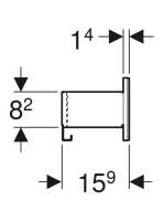 Geberit Acanto fali polc 45x14.8 cm, csillogó fekete 500.617.16.1