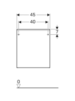 Geberit Acanto oldalsó szekrény egy fiókkal 45x52 cm, fekete 500.618.16.1