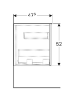 Geberit Acanto oldalsó szekrény egy fiókkal 45x52 cm, fényes láva 500.618.JK.2
