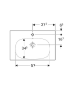 Geberit Acanto mosdó pakolófelülettel 75x48,2 cm 500622012 (500.622.01.2)