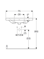 Geberit Acanto mosdó pakolófelülettel 75x48,2 cm 500622012 (500.622.01.2)