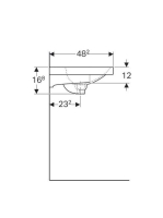 Geberit Acanto mosdó pakolófelülettel 75x48,2 cm 500622012 (500.622.01.2)