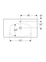 Geberit Acanto mosdó pakolófelületekkel 90x48,2 cm 500623012 (500.623.01.2)