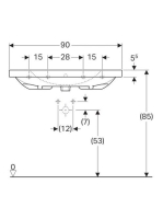 Geberit Acanto mosdó pakolófelületekkel 90x48,2 cm 500623012 (500.623.01.2)