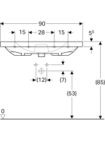 Geberit Acanto mosdó pakolófelületekkel 90x48,2 cm 500624012 (500.624.01.2)