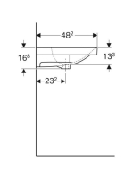 Geberit Acanto mosdó pakolófelületekkel 90x48,2 cm 500624012 (500.624.01.2)