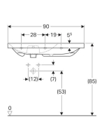 Geberit Acanto mosdó jobb oldali pakolófelület, 90x48,2 cm 500625012 (500.625.01.2)