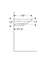 Geberit Acanto mosdó jobb oldali pakolófelület, 90x48,2 cm 500625012 (500.625.01.2)