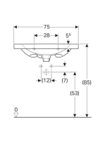 Geberit Acanto mosdó szelepfedéllel 75x48,2 cm 500630012 (500.630.01.2)