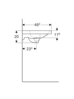 Geberit Acanto mosdó szelepfedéllel 75x48,2 cm 500630012 (500.630.01.2)