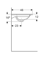 Geberit Acanto mosdó szekrényhez 75x48 cm 500641012 (500.641.01.2)
