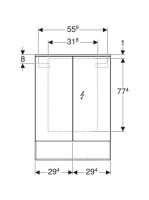 Geberit Acanto tükrös szekrény 60x83 cm, fakó tölgy 500.644.00.2