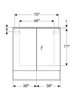 Geberit Acanto tükrös szekrény 75x83 cm, fakó tölgy 500.645.00.2