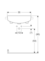Geberit VariForm félig beépíthető négyszögletes mosdó 55 cm, túlfolyóval 500681011 (500.681.01.1)