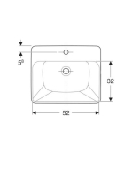 Geberit VariForm félig beépíthető négyszögletes mosdó 55 cm, túlfolyóval 500681011 (500.681.01.1)