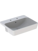 Geberit VariForm félig beépíthető négyszögletes mosdó 55 cm, két csaplyukkal és túlfolyóval 500.682.01.1