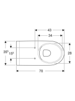 Geberit Selnova Comfort 70x34 cm mélyöblítésű fali WC, Rimfree 500.693.01.2
