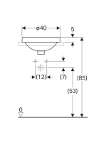 Geberit VariForm beépíthető mosdó, kerek, túlfolyóval 500700012 (500.700.01.2)