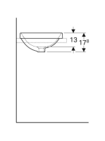 Geberit VariForm kerek beépíthető mosdó 40 cm, túlfolyó nélkül, fehér 500.703.01.2 (500703012)
