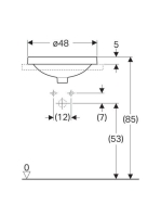 Geberit VariForm beépíthető mosdó, kerek, csaplyuk-peremmel, túlfolyóval 500704012 (500.704.01.2)
