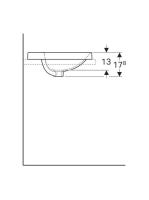 Geberit VariForm beépíthető mosdó, kerek, csaplyuk-peremmel, túlfolyóval 500704012 (500.704.01.2)