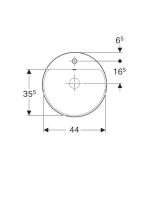 Geberit VariForm beépíthető mosdó, kerek, csaplyuk-peremmel, túlfolyó nélkül 500706012 (500.706.01.2)