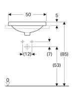 Geberit VariForm 50 cm beépíthető mosdó, ovális, túlfolyó nélkül 500.710.01.2