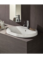 Geberit VariForm beépíthető mosdó, ovális, csaplyuk-peremmel, túlfolyóval 500712012 (500.712.01.2)