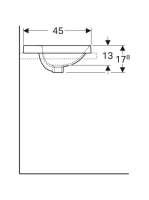 Geberit VariForm beépíthető mosdó 50 cm, ovális, csaplyuk-peremmel, túlfolyó nélkül 500.714.01.2