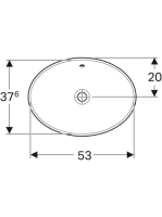 Geberit VariForm beépíthető mosdó 55 cm, ovális, túlfolyóval 500.716.01.2 (500716012)