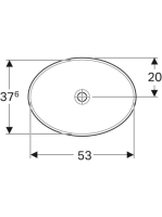 Geberit VariForm beépíthető mosdó 55 cm, ovális, túlfolyó nélkül, alul mázas 500.719.01.2 (500719012)