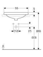 Geberit VariForm beépíthető mosdó 55 cm, ovális, túlfolyó nélkül, alul mázas 500.719.01.2 (500719012)