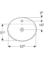 Geberit VariForm beépíthető mosdó 55 cm, ovális, csaplyuk-peremmel, túlfolyóval, alul mázas 500.721.01.2 (500721012)