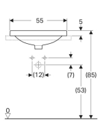 Geberit VariForm beépíthető mosdó 55 cm, ovális, csaplyuk-peremmel, túlfolyóval, alul mázas 500.721.01.2 (500721012)