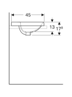 Geberit VariForm beépíthető mosdó 55 cm, ovális, csaplyuk-peremmel, túlfolyóval, alul mázas 500.721.01.2 (500721012)