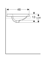 Geberit VariForm beépíthető mosdó 60 cm, ovális, csaplyuk-peremmel, túlfolyóval 500.725.01.2
