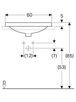 Geberit VariForm beépíthető mosdó 60 cm, ovális, csaplyuk-peremmel, túlfolyó nélkül 500.726.01.2