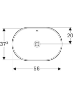 Geberit VariForm beépíthető mosdó 60 cm, ellipszis alak, túlfolyóval 500.728.01.2