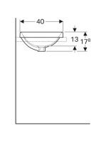 Geberit VariForm beépíthető mosdó 60 cm, ellipszis alak, túlfolyóval 500.729.01.2