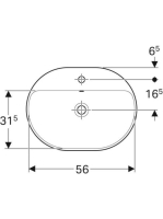 Geberit VariForm beépíthető mosdó 60 cm, ellipszis alakú, csaplyuk-peremmel, túlfolyóval 500.732.01.2